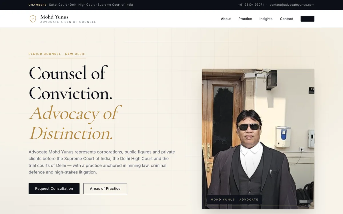 Advocate Yunus legal practice website